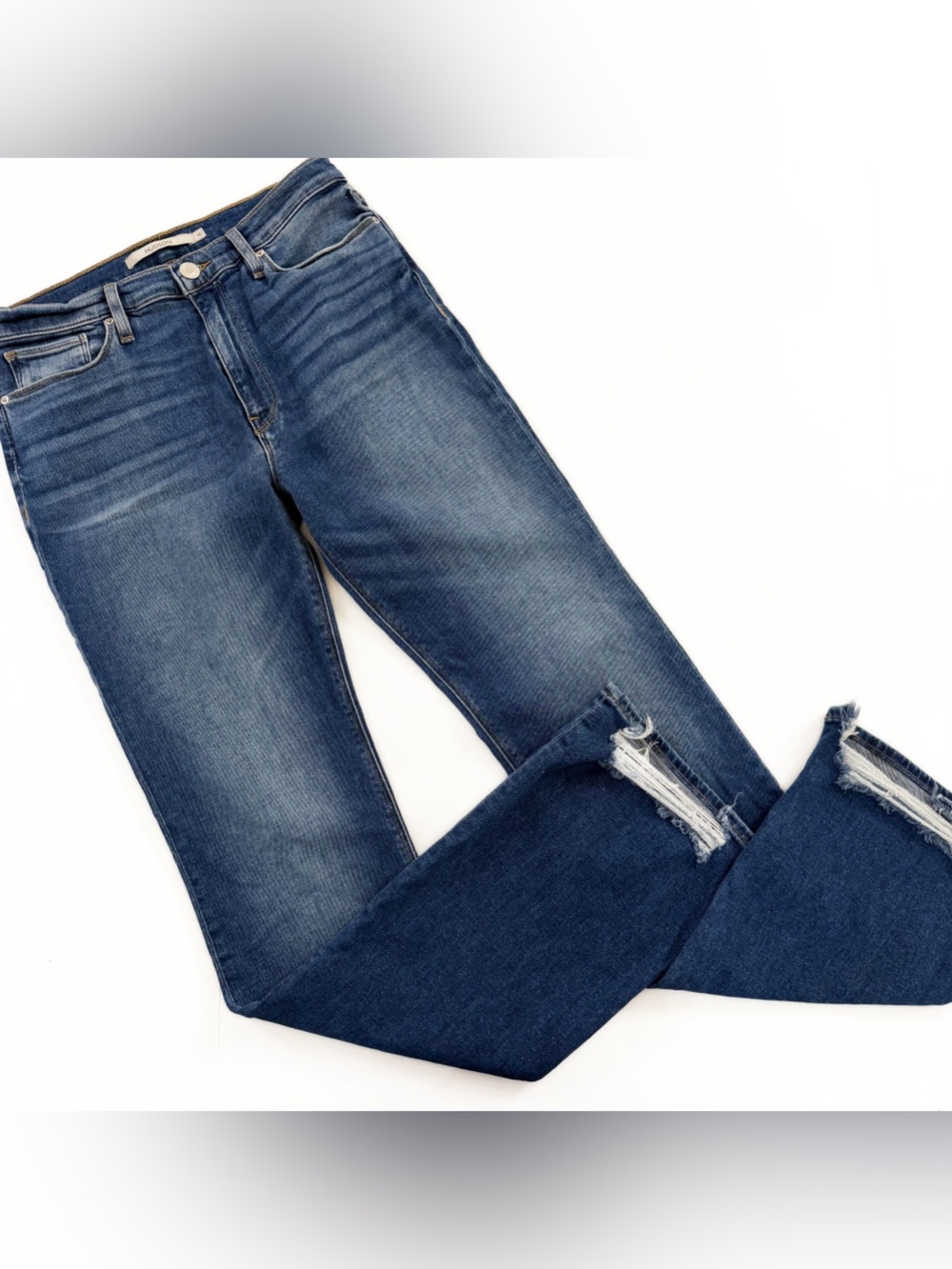 Hudson Jeans Womens 30 Barbara High Rise Distressed Hem Bootcut Slim Stretch